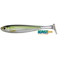 Shad Live Target Slow Roll Shiner Paddle Tail, Silver / Green, 10cm, 4buc/pac